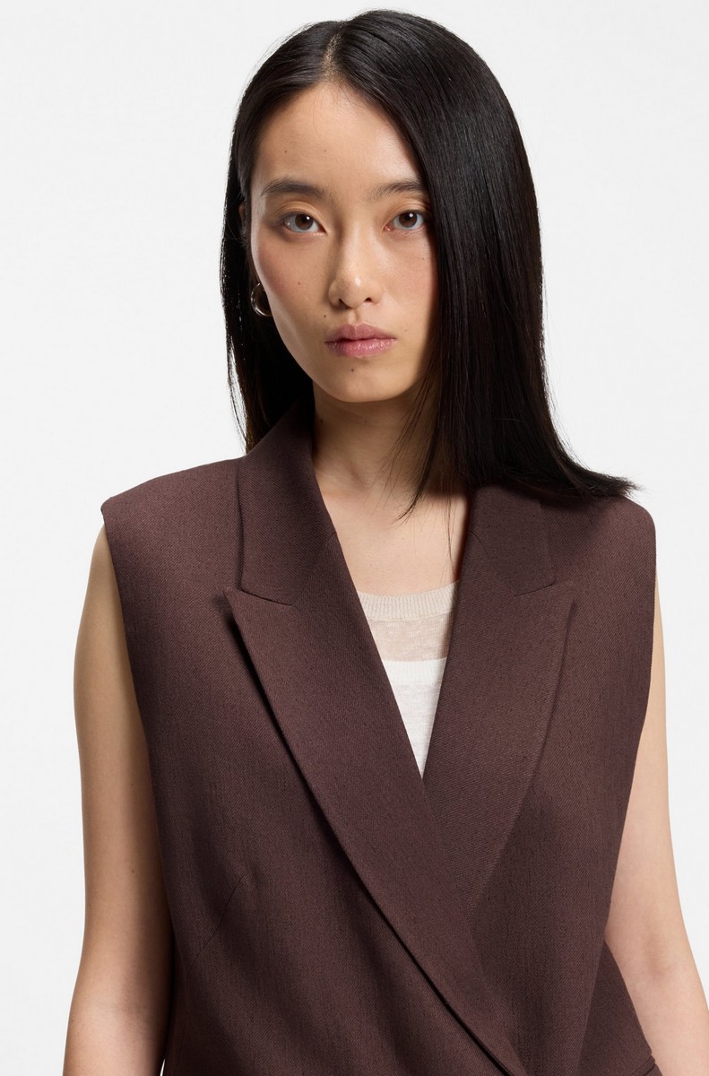 Boss Boss Γυναικείο Γιλέκο Με Peak Lapels Relaxed Fit - 4