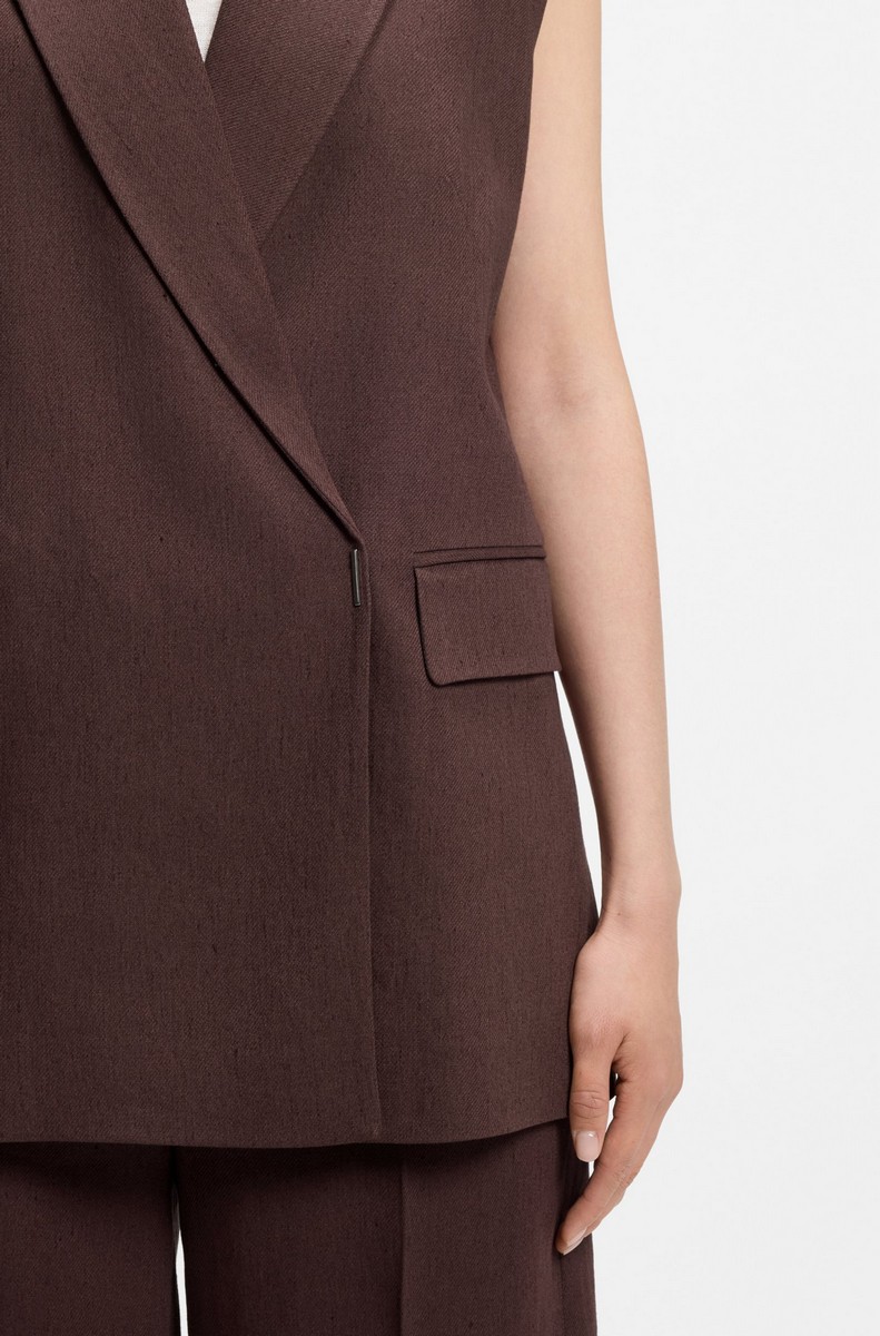 Boss Boss Γυναικείο Γιλέκο Με Peak Lapels Relaxed Fit - 5