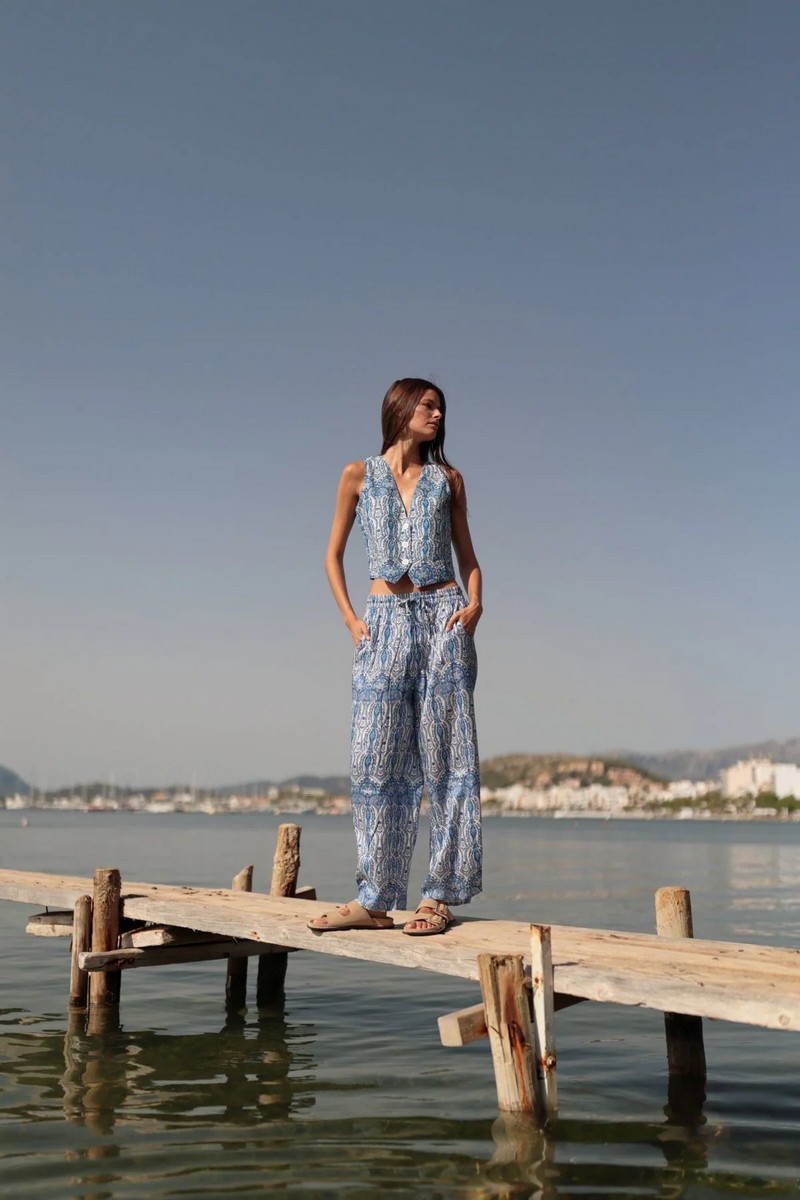 Luna Llena Luna Llena Γυναικείο Γιλέκο Paisley Tailored Regular Fit - 3