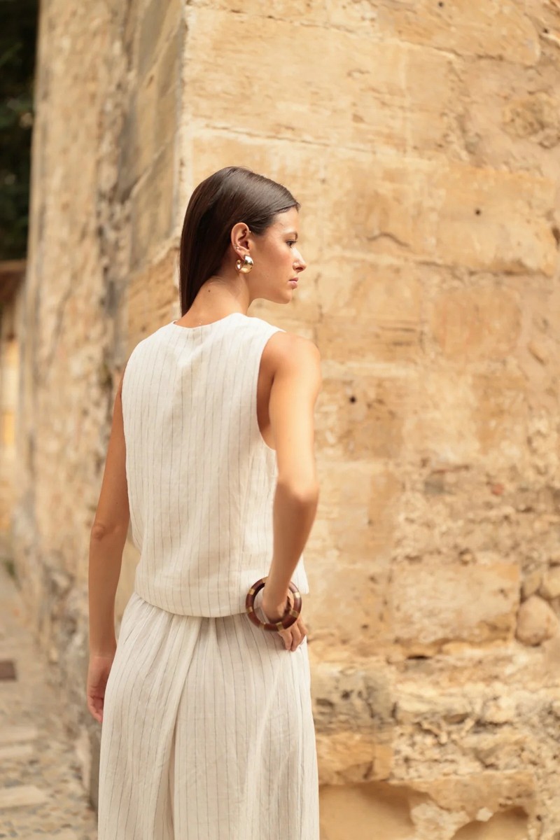 Luna Llena Γυναικείο Γιλέκο Tailored Με Ρίγα Και Κουμπιά φωτογραφία