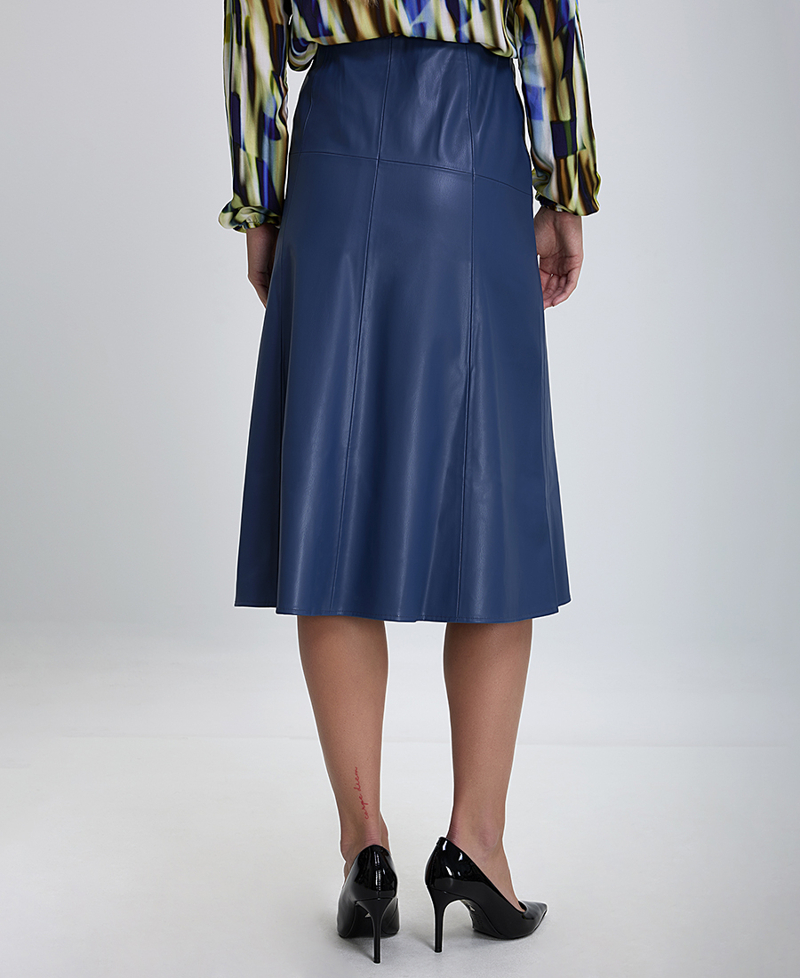 Gerry Weber Gerry Weber Γυναικεία Midi Κλος Φούστα με Όψη Δέρματος σε Μπλε - 3