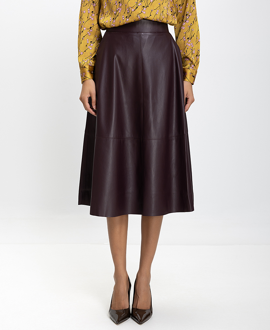 Gerry Weber Γυναικεία Midi Φούστα Από Συνθετικό Δέρμα Αλφα Γραμμή