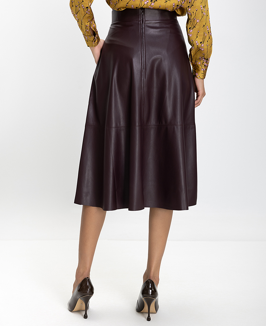 Gerry Weber Gerry Weber Γυναικεία Midi Φούστα Από Συνθετικό Δέρμα Αλφα Γραμμή - 3