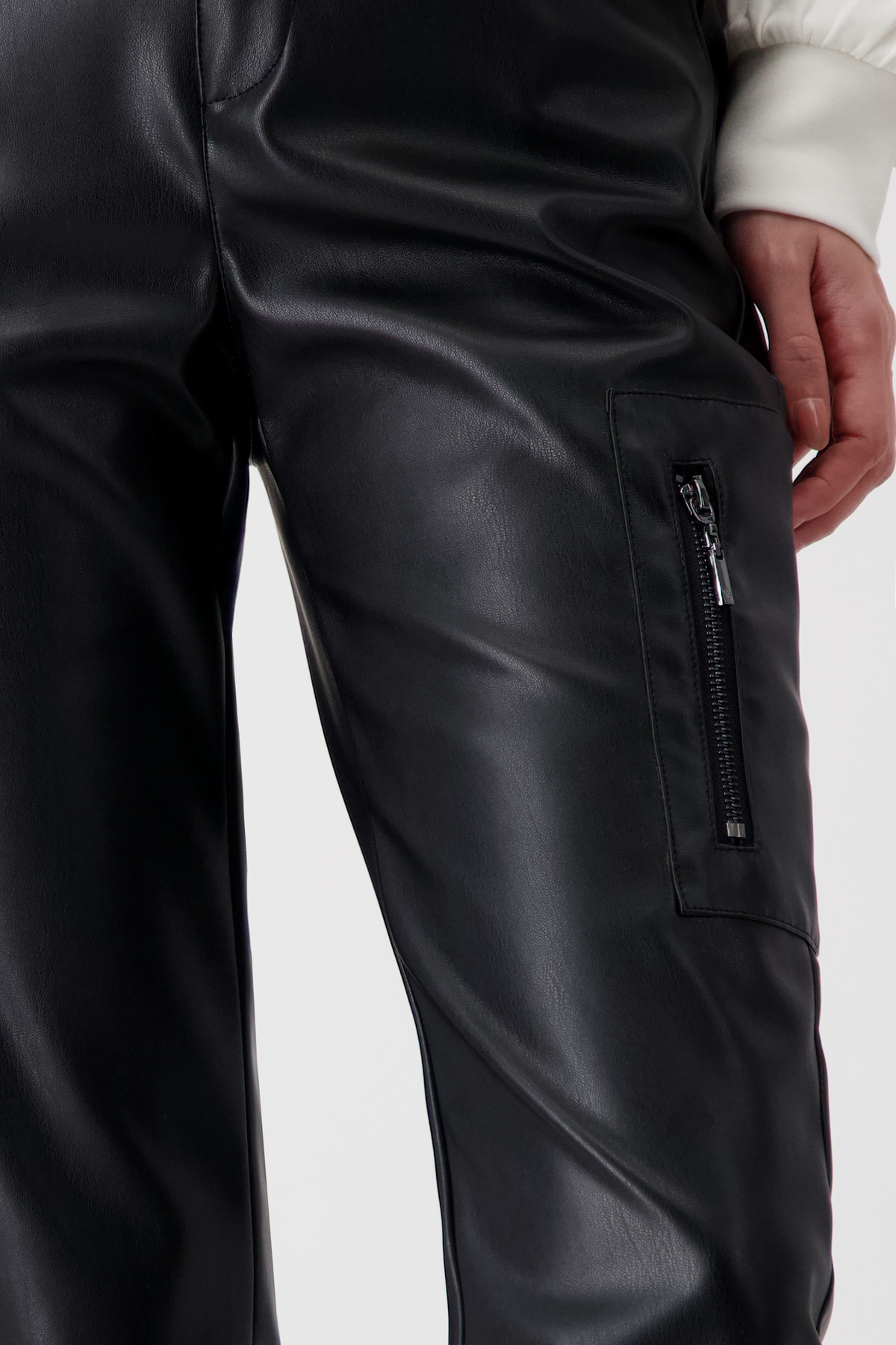 Monari Γυναικείο Παντελόνι Ψηλόμεσο με Δερμάτινη Όψη φωτογραφία