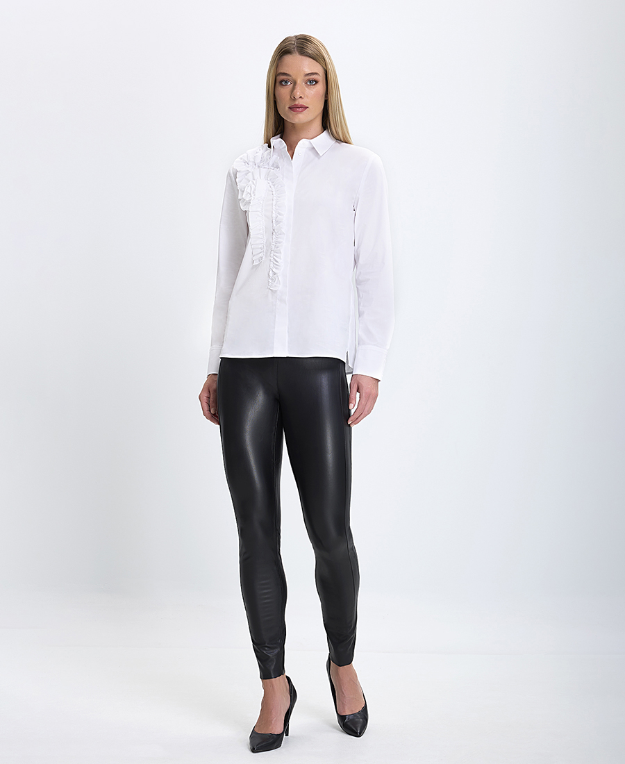Gerry Weber Gerry Weber Γυναικείο Κολάν με Όψη Δέρματος Slim Fit σε Μαύρο - 2