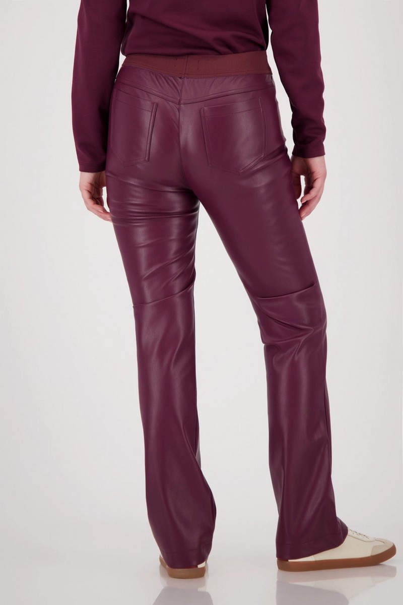 Monari Γυναικείο Παντελόνι Straight Fit Σε Δερμάτινη Όψη φωτογραφία