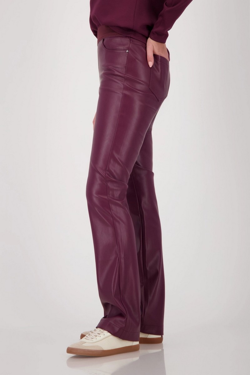 Monari Γυναικείο Παντελόνι Straight Fit Σε Δερμάτινη Όψη φωτογραφία