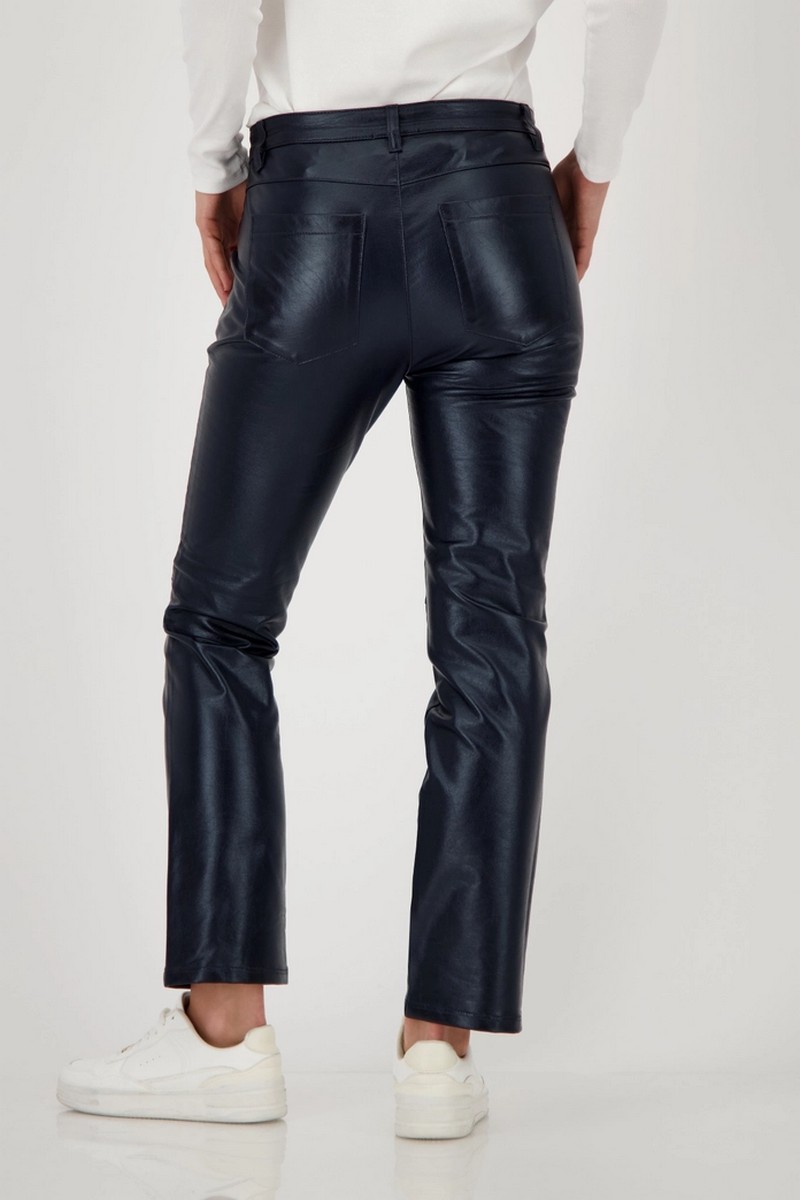 Monari Γυναικείο Παντελόνι Straight Fit Σε Δερμάτινη Όψη φωτογραφία