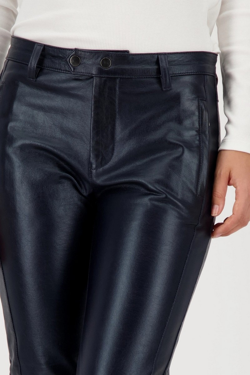 Monari Γυναικείο Παντελόνι Straight Fit Σε Δερμάτινη Όψη φωτογραφία