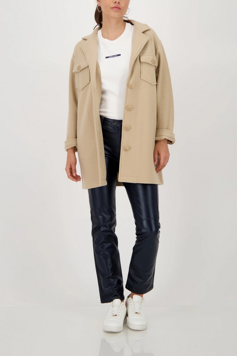 Monari Γυναικείο Παντελόνι Straight Fit Σε Δερμάτινη Όψη φωτογραφία