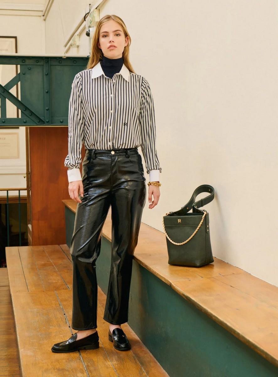 Petite Mendigote Paris Γυναικείο Παντελόνι Με Εφέ Βινυλίου Από Οικολογικό Δέρμα φωτογραφία