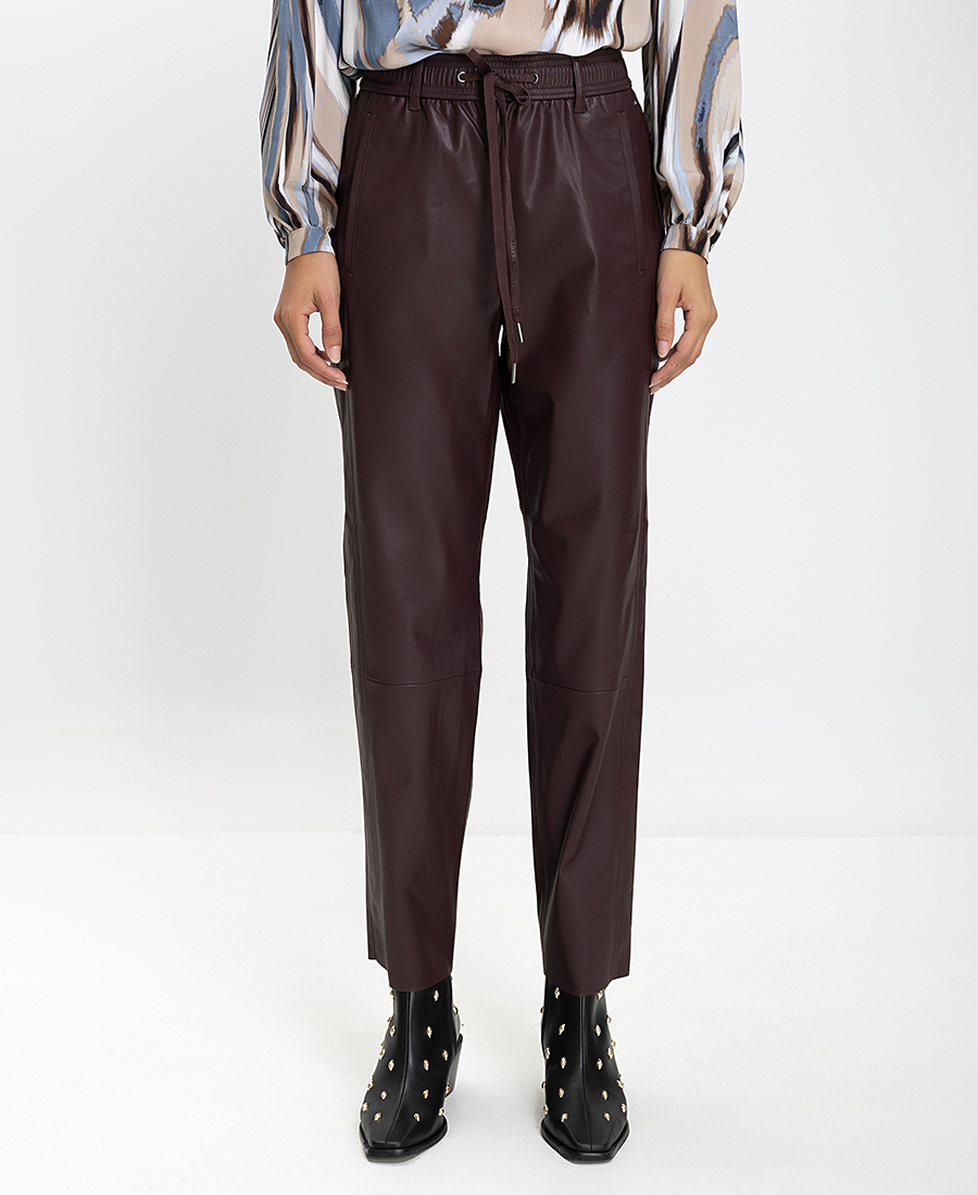 Gerry Weber Gerry Weber Γυναικείο Παντελόνι Από Οικολογικό Δέρμα Relaxed Fit