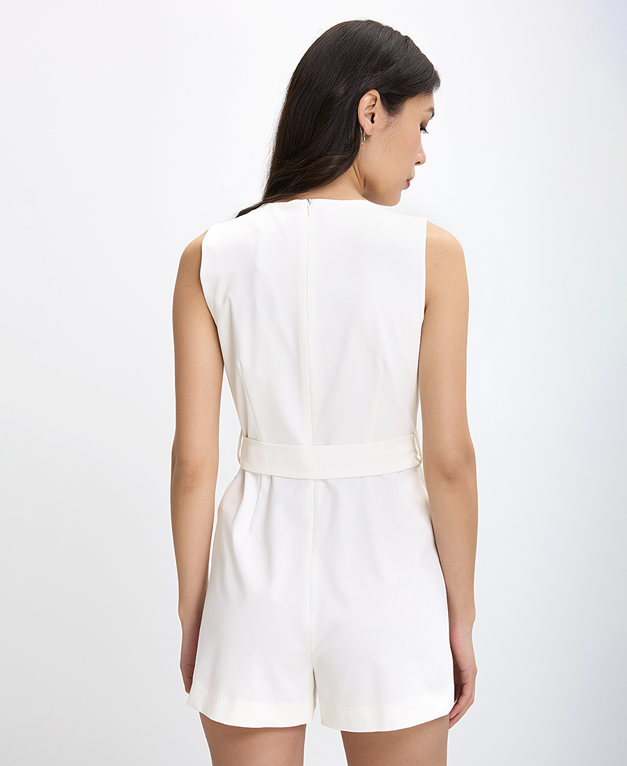 Penny Black Γυναικείο Ολόσωμο Σορτς με Τσέπες και Ζώνη στη Μέση Regular Fit σε Ιβουάρ φωτογραφία