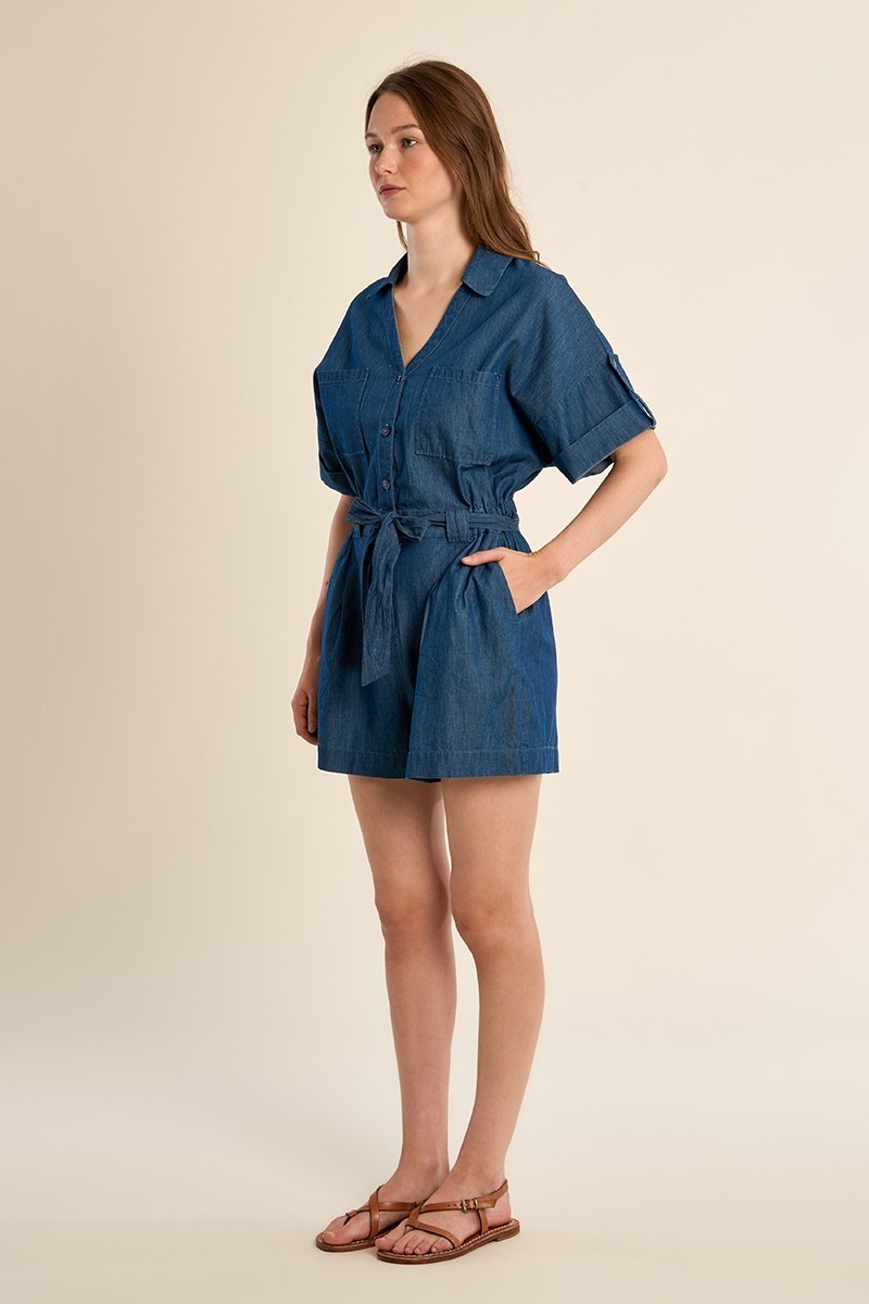 Molly Bracken Γυναικεία Ολόσωμη Φόρμα Βαμβακερή Με Ζώνη φωτογραφία