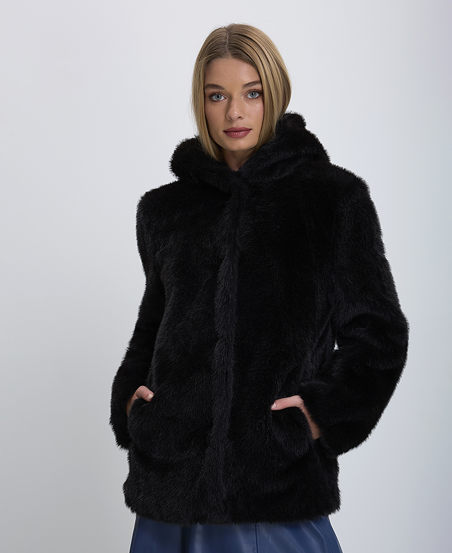 Gerry Weber Γυναικεία Οικολογική Γούνα με Κουκούλα σε Μαύρο φωτογραφία