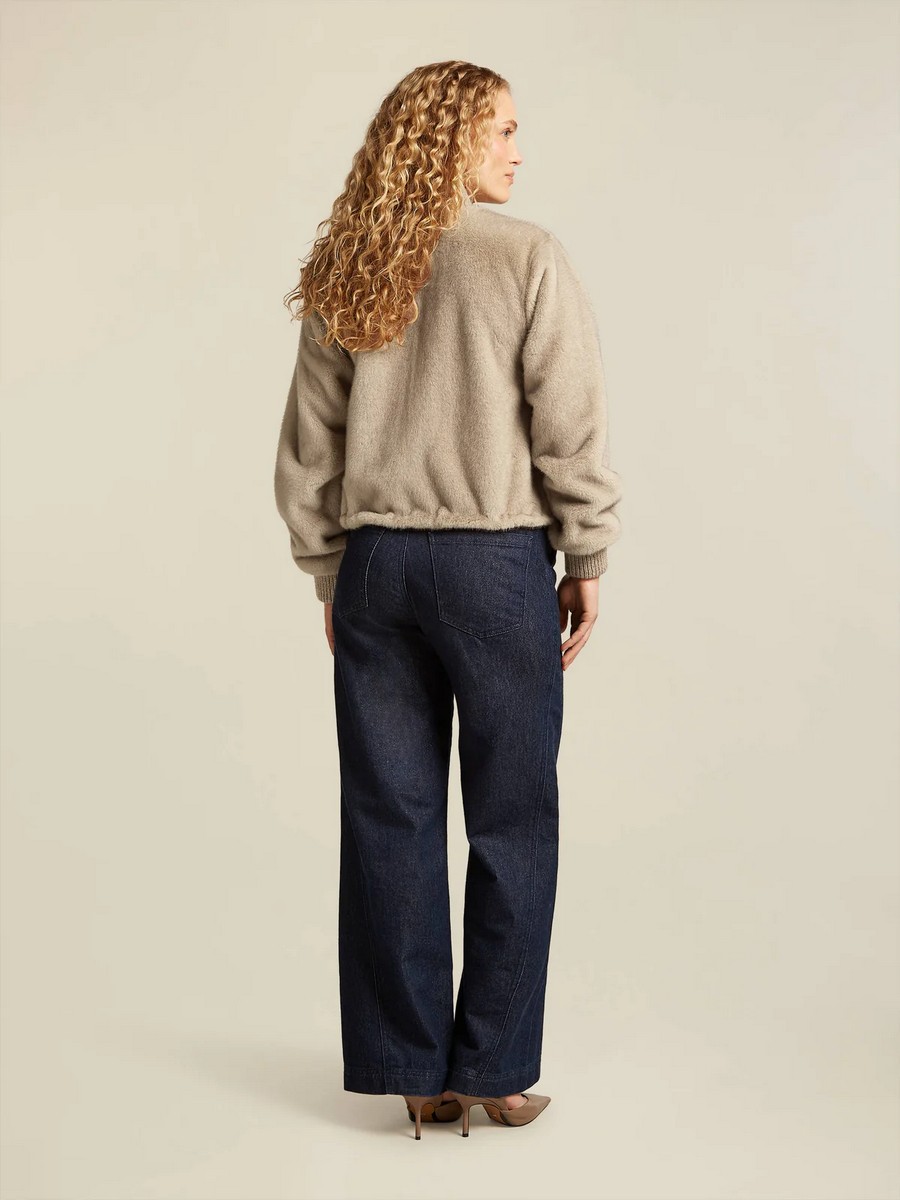 Beaumont Γυναικείο Μπουφάν Regular Fit Μελανζέ Faux Fur Chinchilla φωτογραφία