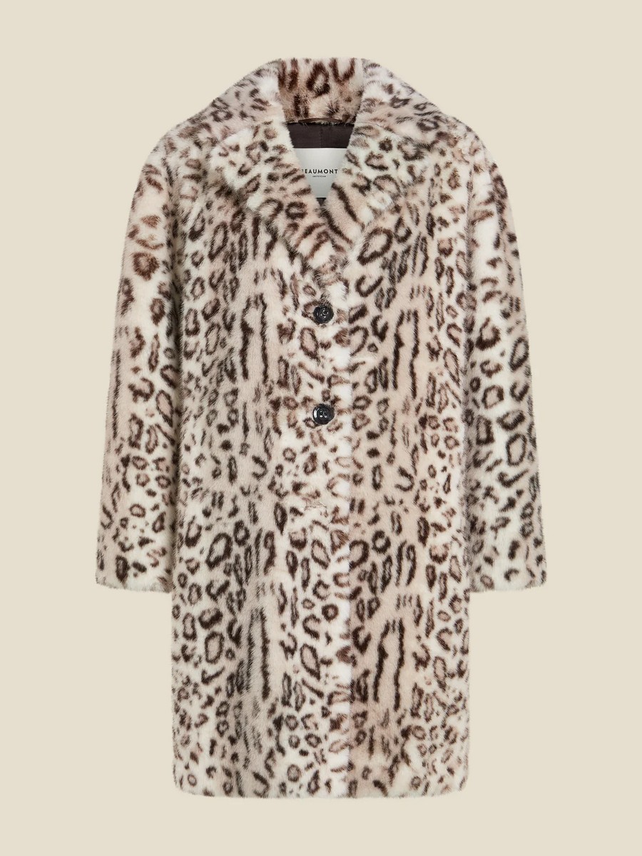 Beaumont Γυναικεία Γούνα Faux Loose Fit Animal Print φωτογραφία