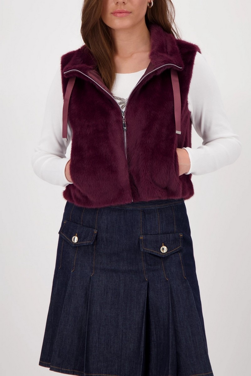 Monari Monari Γυναικείο Γιλέκο Από Συνθετική Γούνα Regular Fit