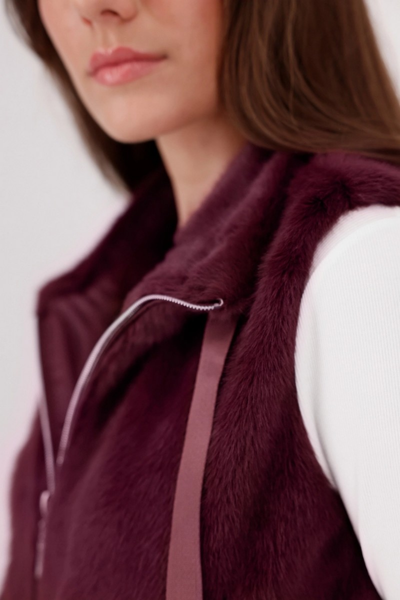 Monari Γυναικείο Γιλέκο Από Συνθετική Γούνα Regular Fit φωτογραφία