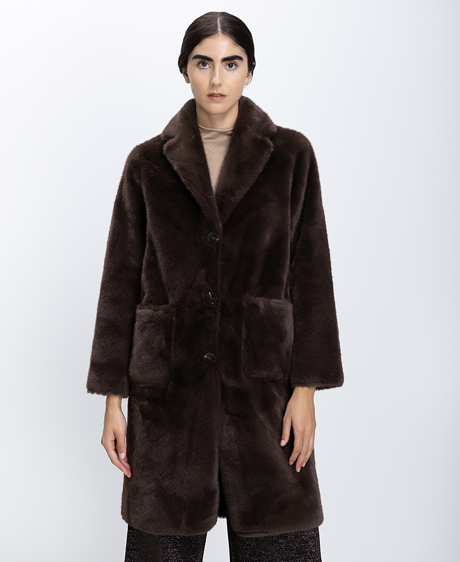 Tavus Tavus Γυναικεία Γούνα Από Eco Suede Διπλής Όψης