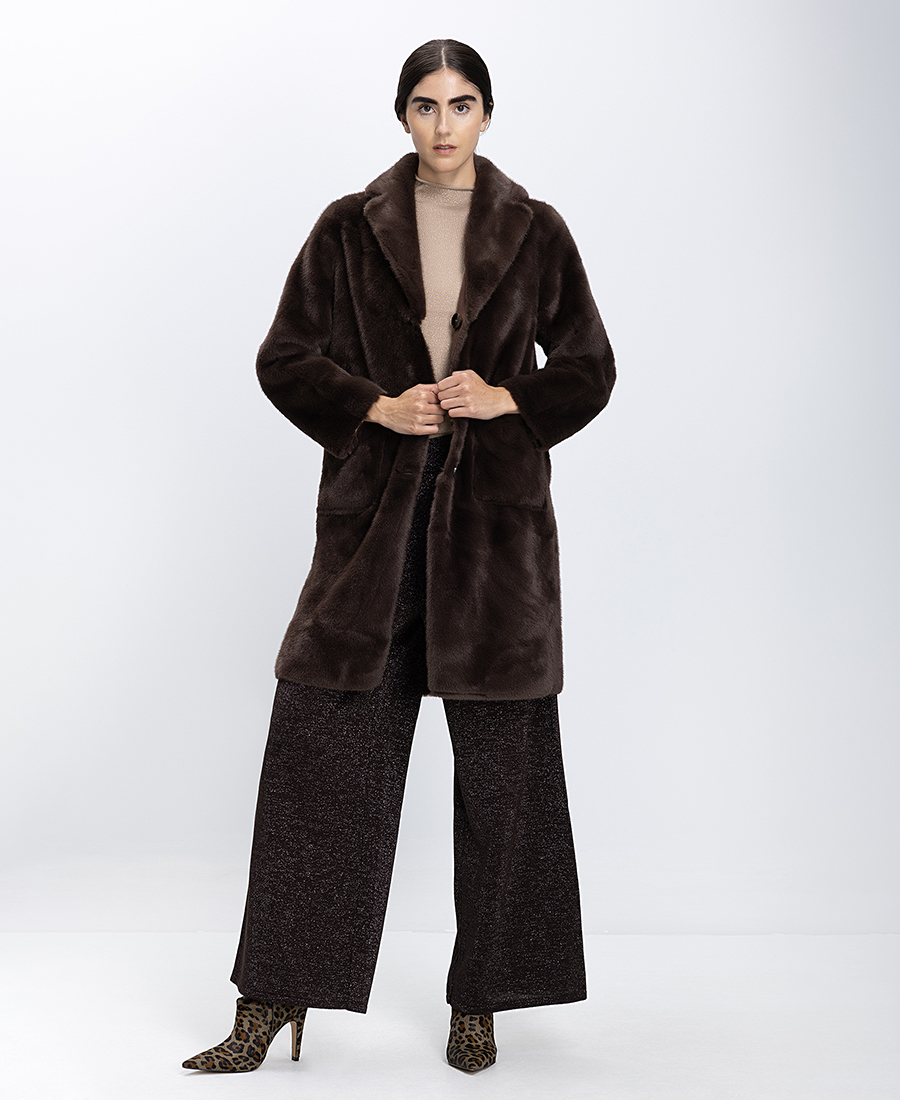 Tavus Γυναικεία Γούνα Από Eco Suede Διπλής Όψης φωτογραφία