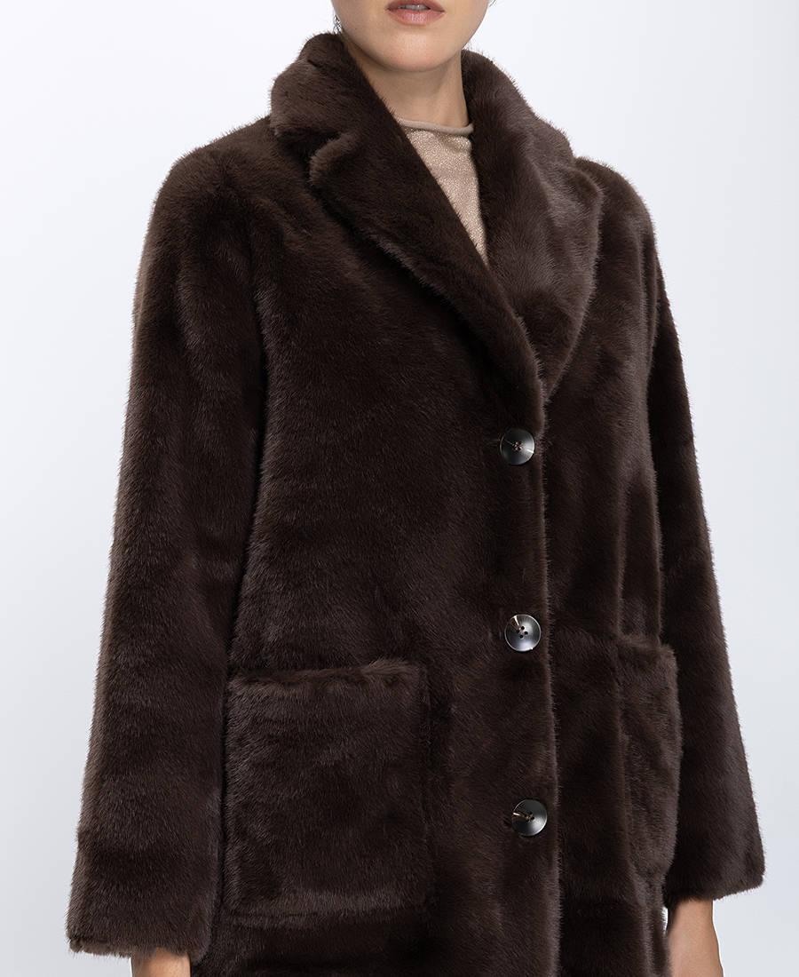 Tavus Γυναικεία Γούνα Από Eco Suede Διπλής Όψης φωτογραφία