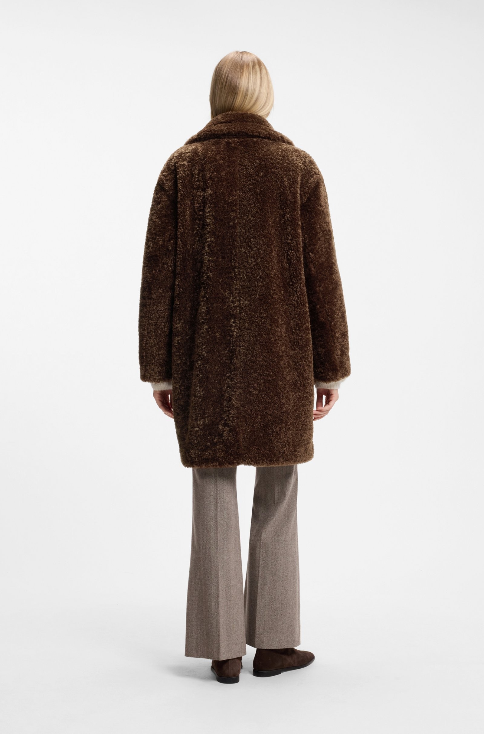 Boss Boss Γυναικείο Παλτό Teddy Με Oversized Πέτο Relaxed Fit Για All-Day Chic Εμφανίσεις - 2