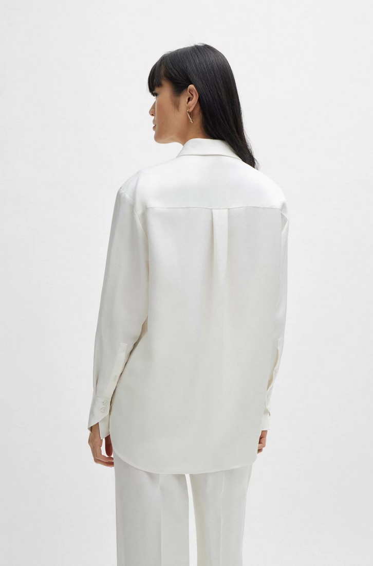 Boss Πουκάμισο με Δαντέλα Σκάλας σε Λευκό φωτογραφία