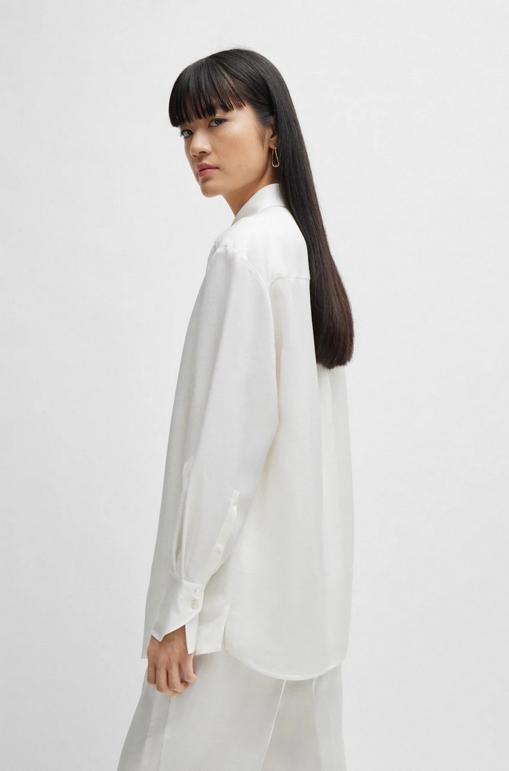 Boss Πουκάμισο με Δαντέλα Σκάλας σε Λευκό φωτογραφία