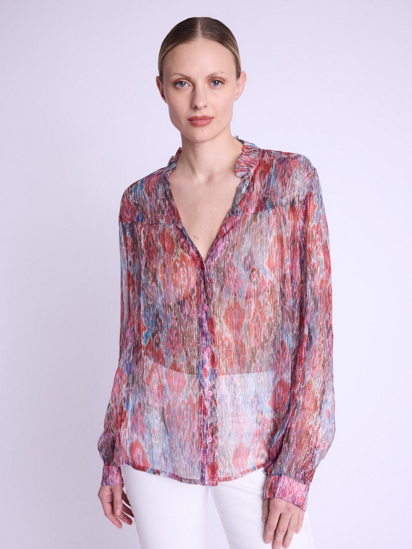 Berenice Berenice Pink lurex shirt