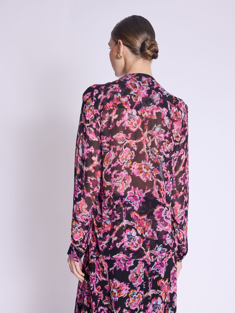 Berenice Γυναικείο Floral Πουκάμισο See-Through σε Εμπριμέ φωτογραφία