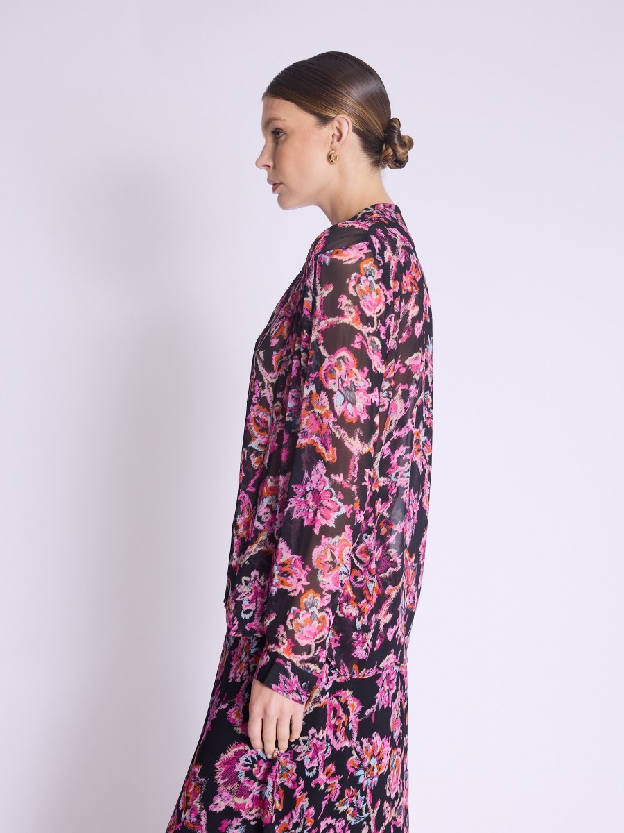 Berenice Γυναικείο Floral Πουκάμισο See-Through σε Εμπριμέ φωτογραφία