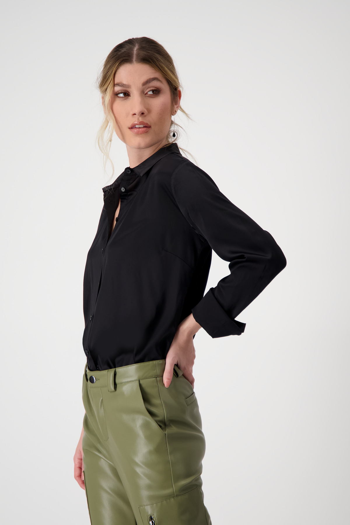 Monari Γυναικείο Πουκάμισο Σατέν Μακρυμάνικο φωτογραφία