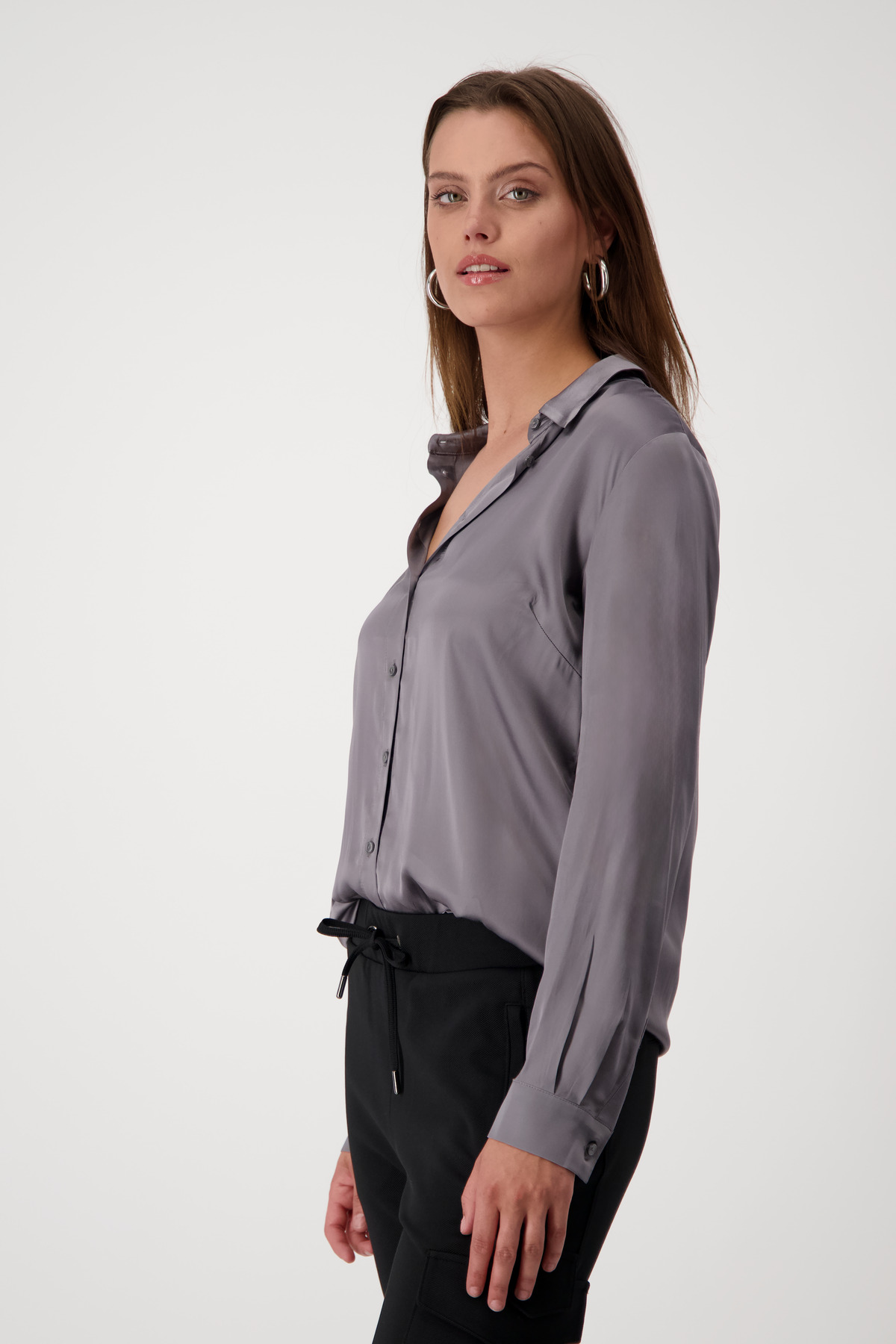 Monari Γυναικείο Πουκάμισο Σατέν Μακρυμάνικο φωτογραφία