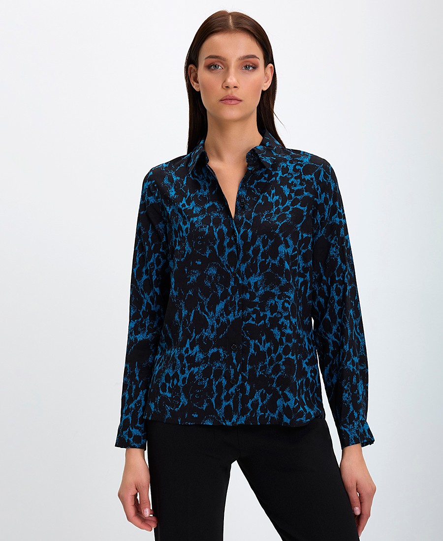 La Fee Maraboute Γυναικείο Πουκάμισο Με Γιακά και Μακριά Μανίκια Animal Print