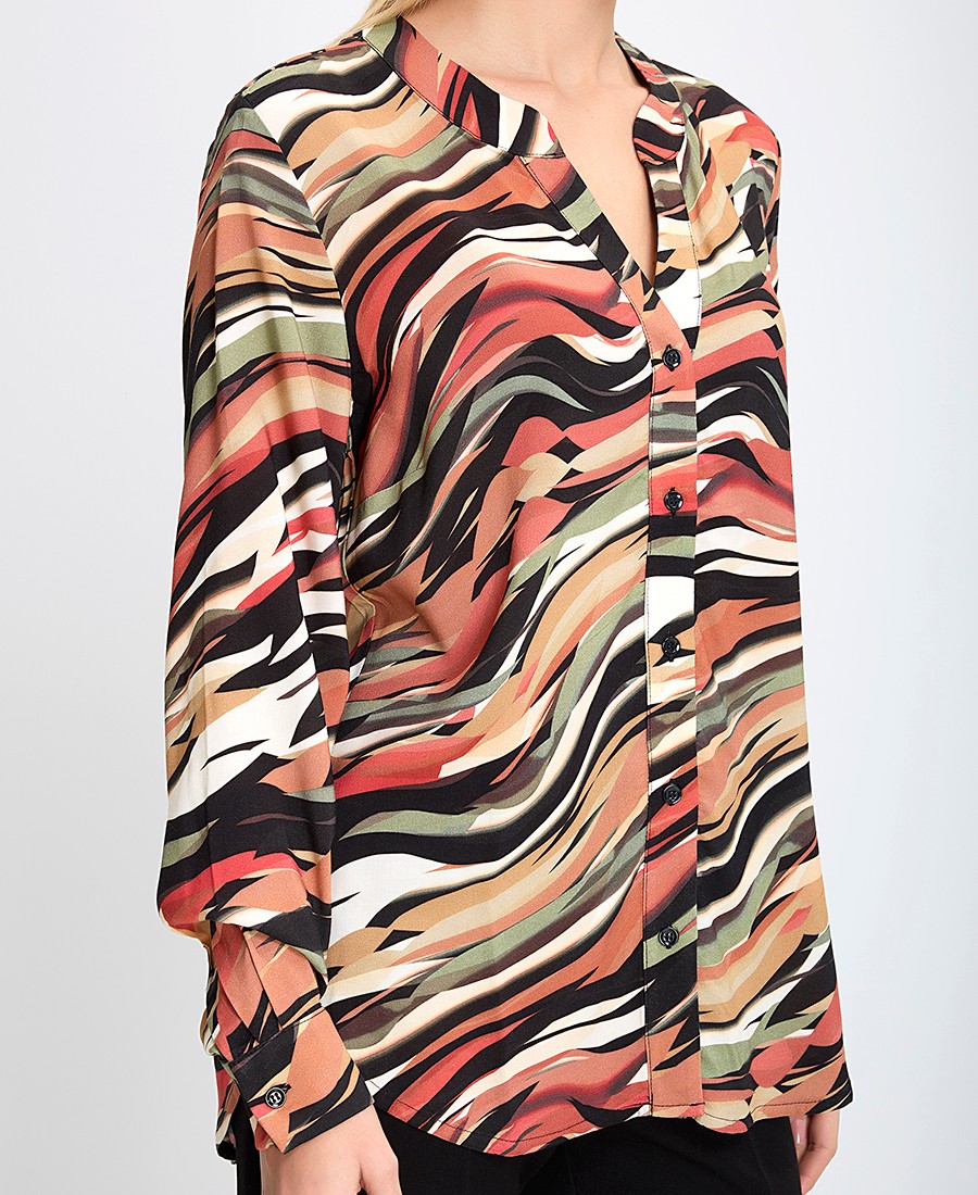 Γυναικείο Πουκάμισο Regular Fit Βισκόζη Εμπριμέ φωτογραφία