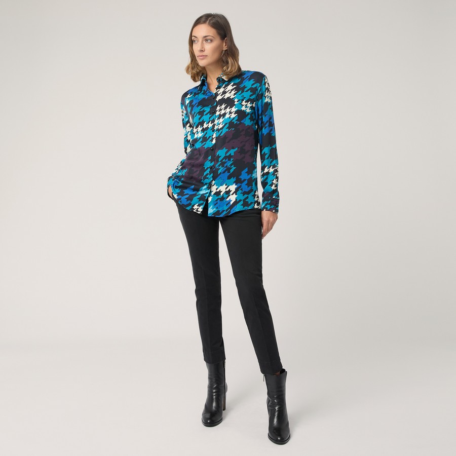 Harmont & Blaine Γυναικείο Πουκάμισο Printed Comfort Fit σε Εμπριμέ Μπλε φωτογραφία