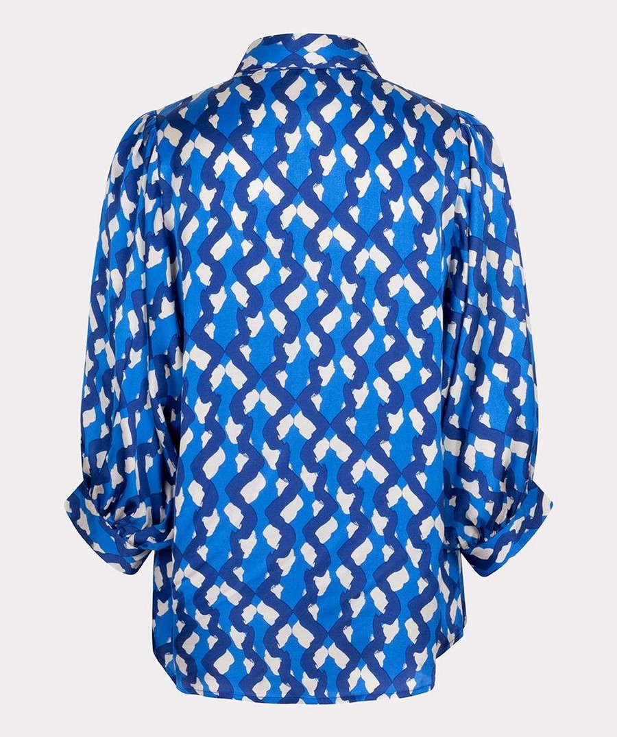 EsQualo Γυναικείο Πουκάμισο Utopia Fantasy σε Εμπριμέ Μπλε φωτογραφία