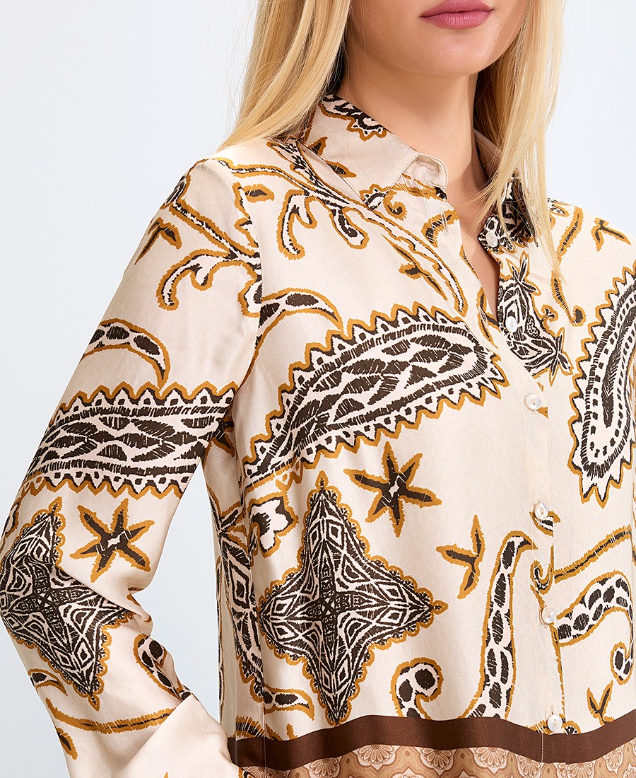Γυναικείο Πουκάμισο με Boho Μοτίβο Regular Fit σε Εμπριμέ φωτογραφία