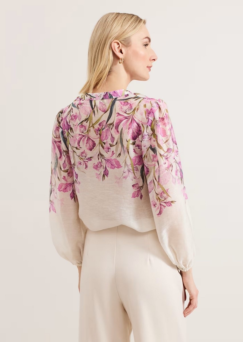 Phase Eight Γυναικείο Πουκάμισο με Λουλουδάτο Μοτίβο Regular Fit σε Ροζ φωτογραφία