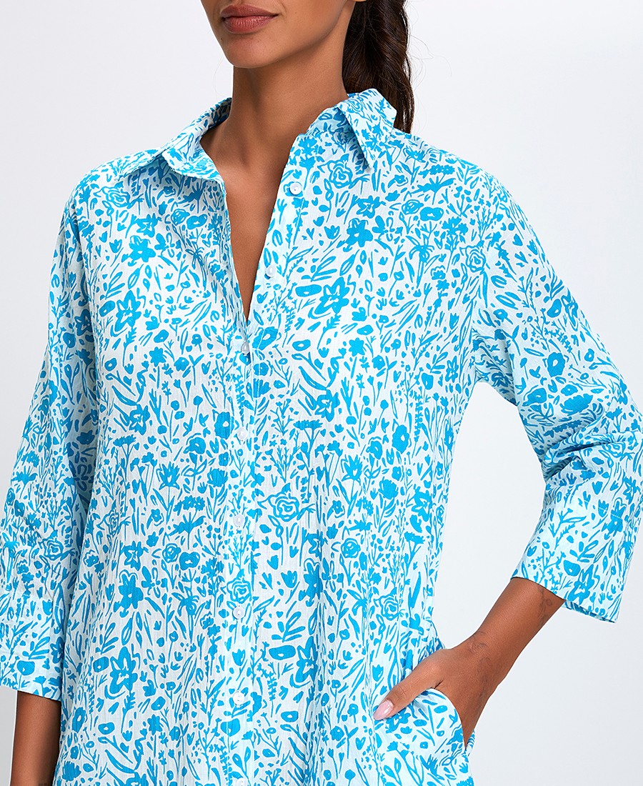 Terre Rouge Γυναικεία Πουκαμίσα Βαμβακερή All Over Print Comfort Fit φωτογραφία