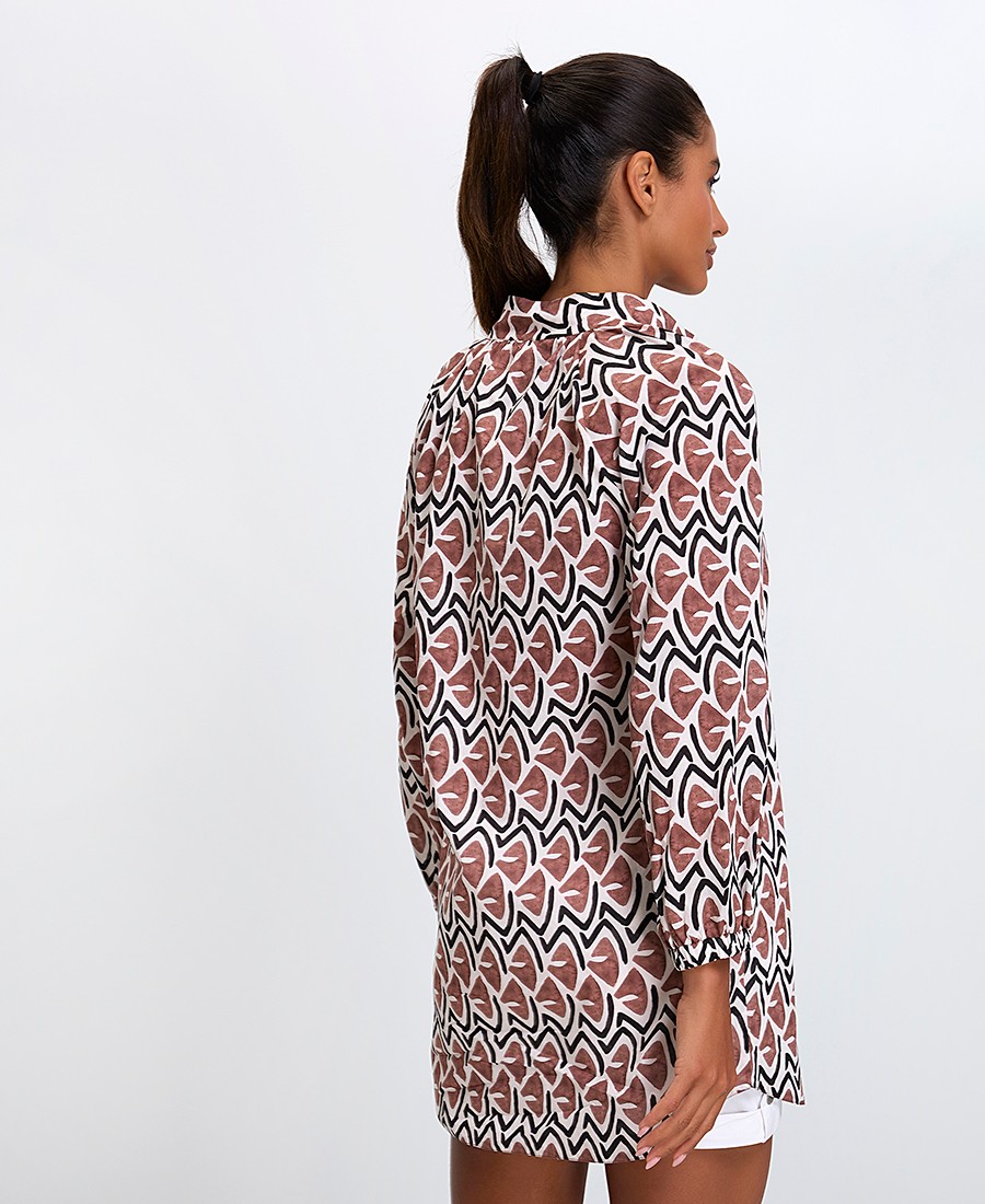 Lida Γυναικείο Πουκάμισο Παραλίας Relaxed Fit σε Εμπριμέ φωτογραφία