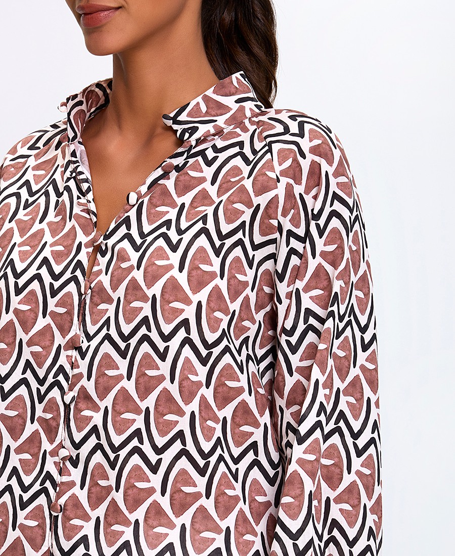 Lida Γυναικείο Πουκάμισο Παραλίας Relaxed Fit σε Εμπριμέ φωτογραφία