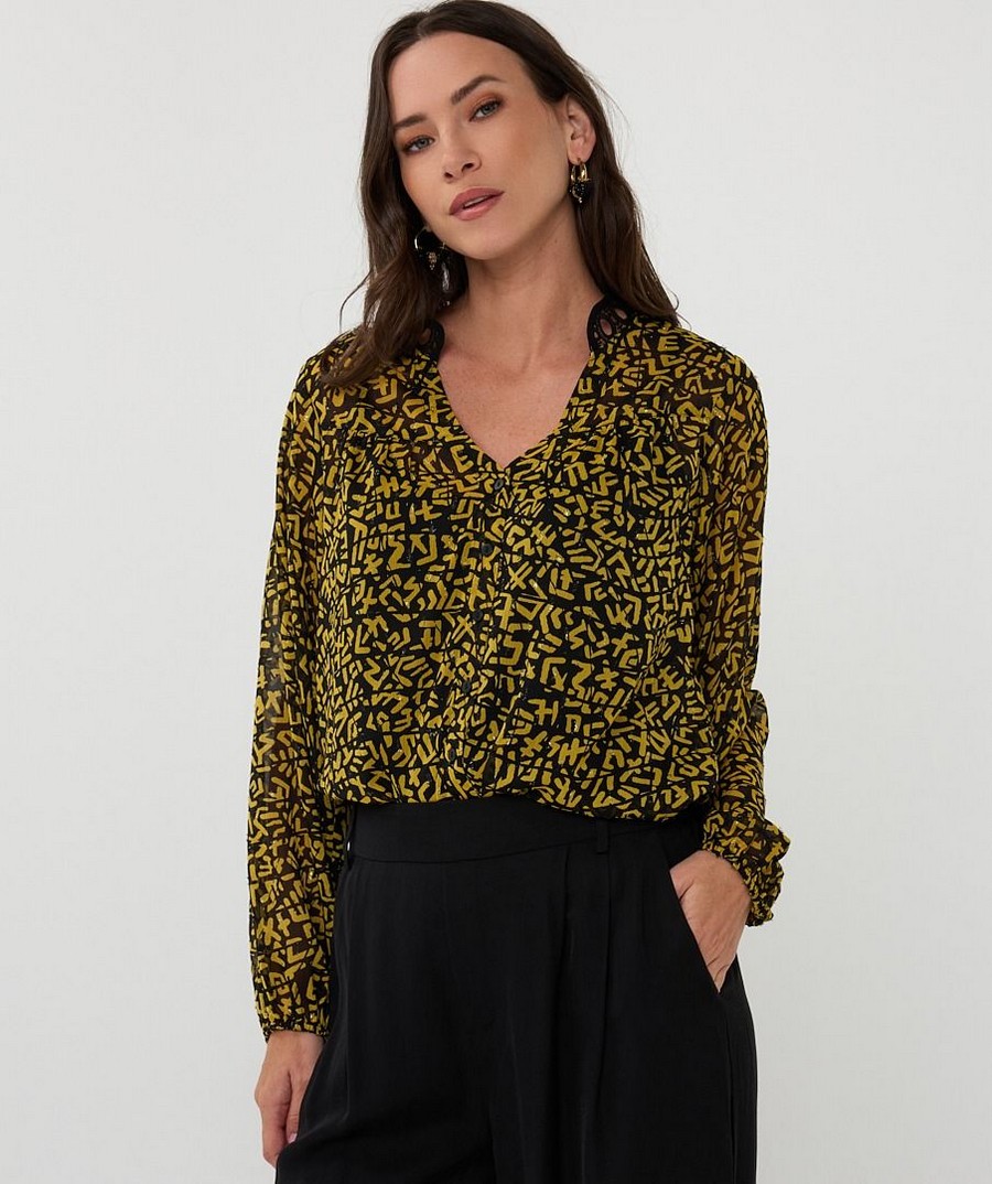 EsQualo EsQualo Γυναικείο Πουκάμισο με Γραφικό Print Regular Fit