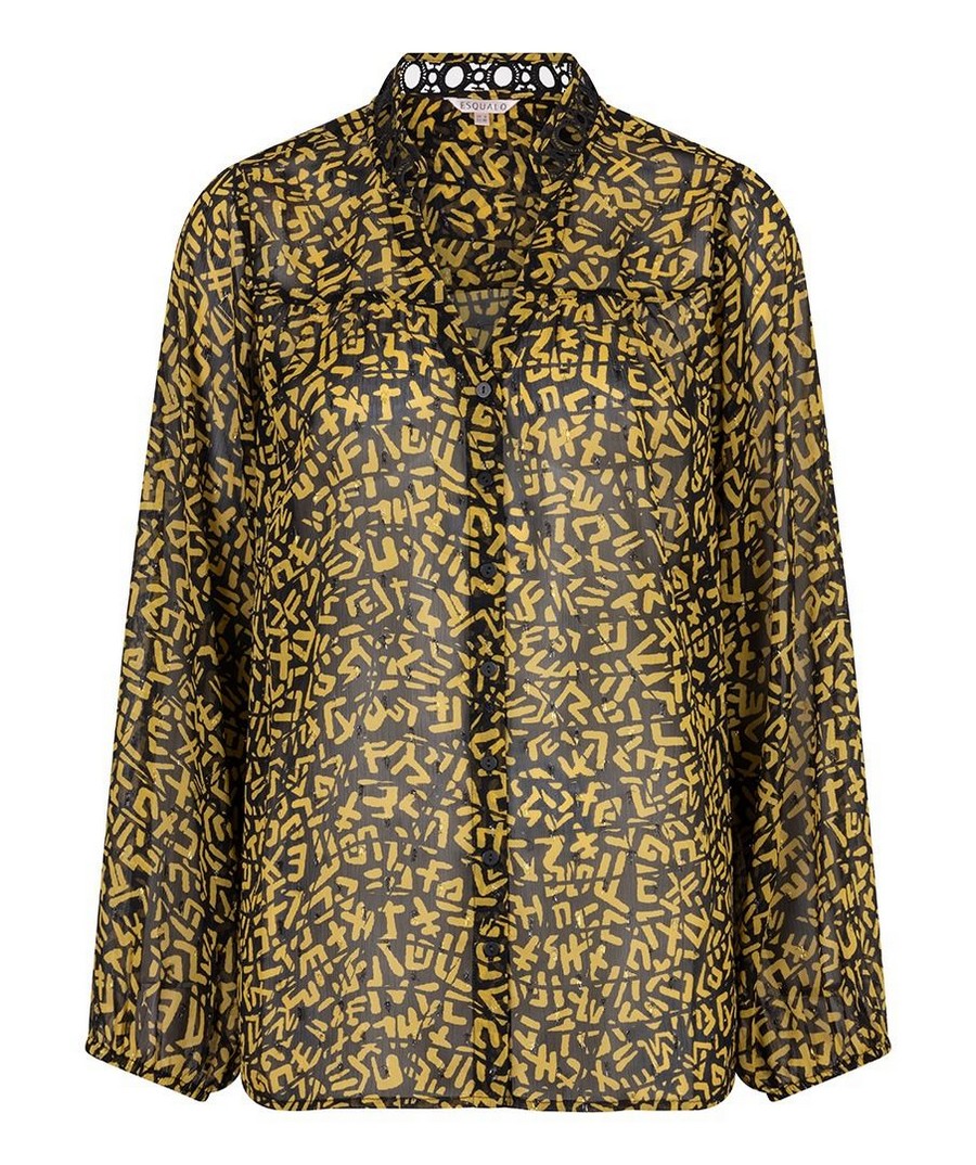 EsQualo Γυναικείο Πουκάμισο με Γραφικό Print Regular Fit φωτογραφία