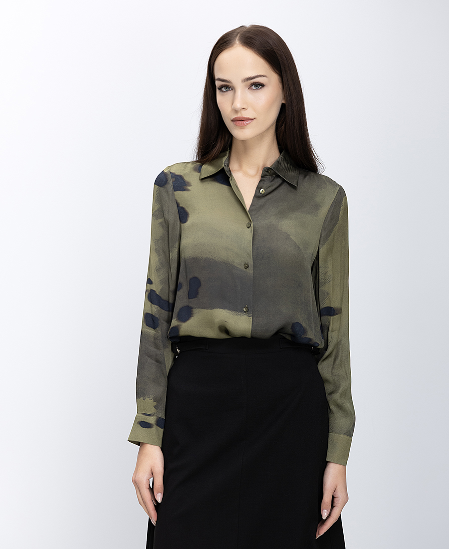 Γυναικείο Πουκάμισο Με Abstract Μοτίβο