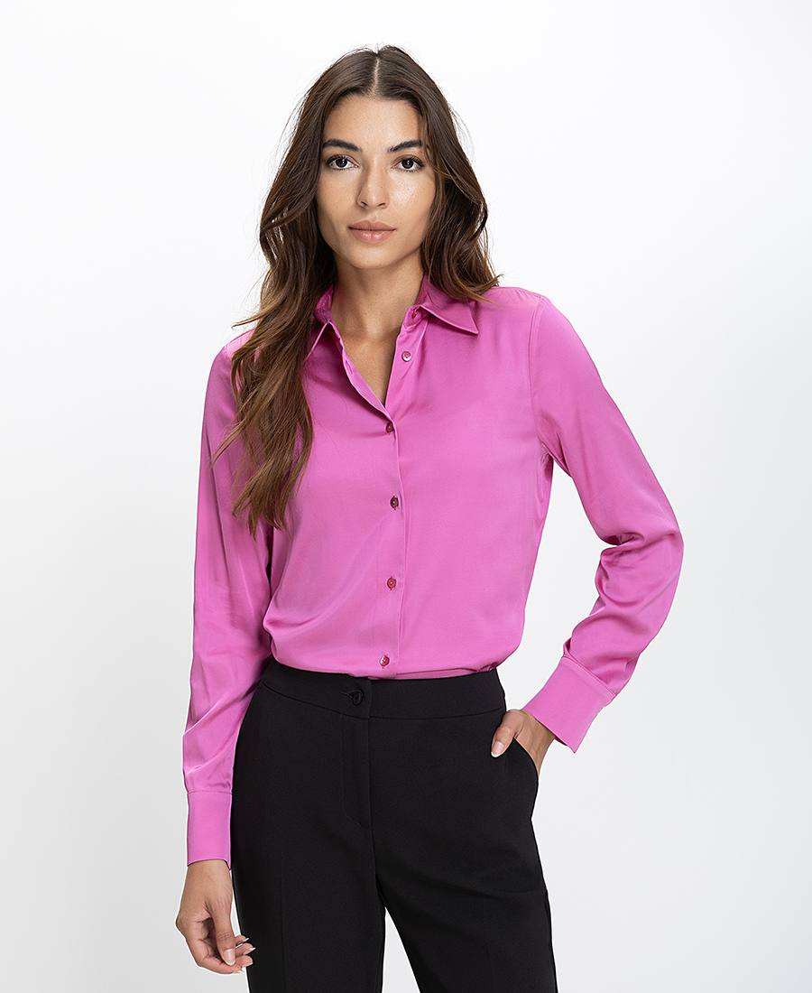 Diana D. Γυναικείο Πουκάμισο Regular Fit Με Μακριά Μανίκια Και Κλασικό Γιακά