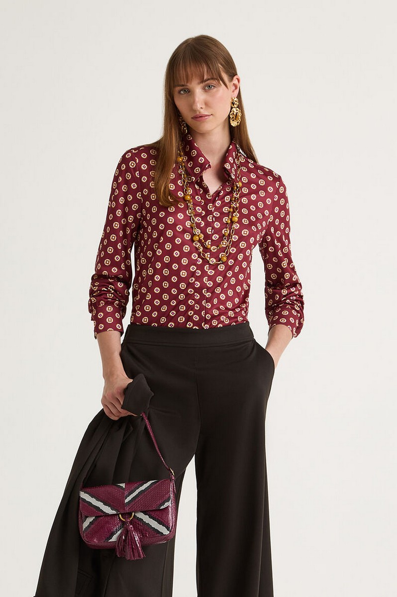 Maliparmi Maliparmi Γυναικείο Πουκάμισο Jersey Regular Fit Με Micro Print