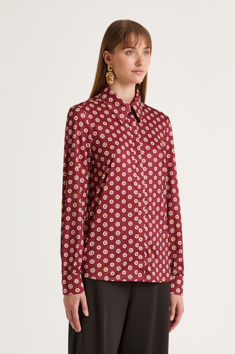 Maliparmi Γυναικείο Πουκάμισο Jersey Regular Fit Με Micro Print φωτογραφία