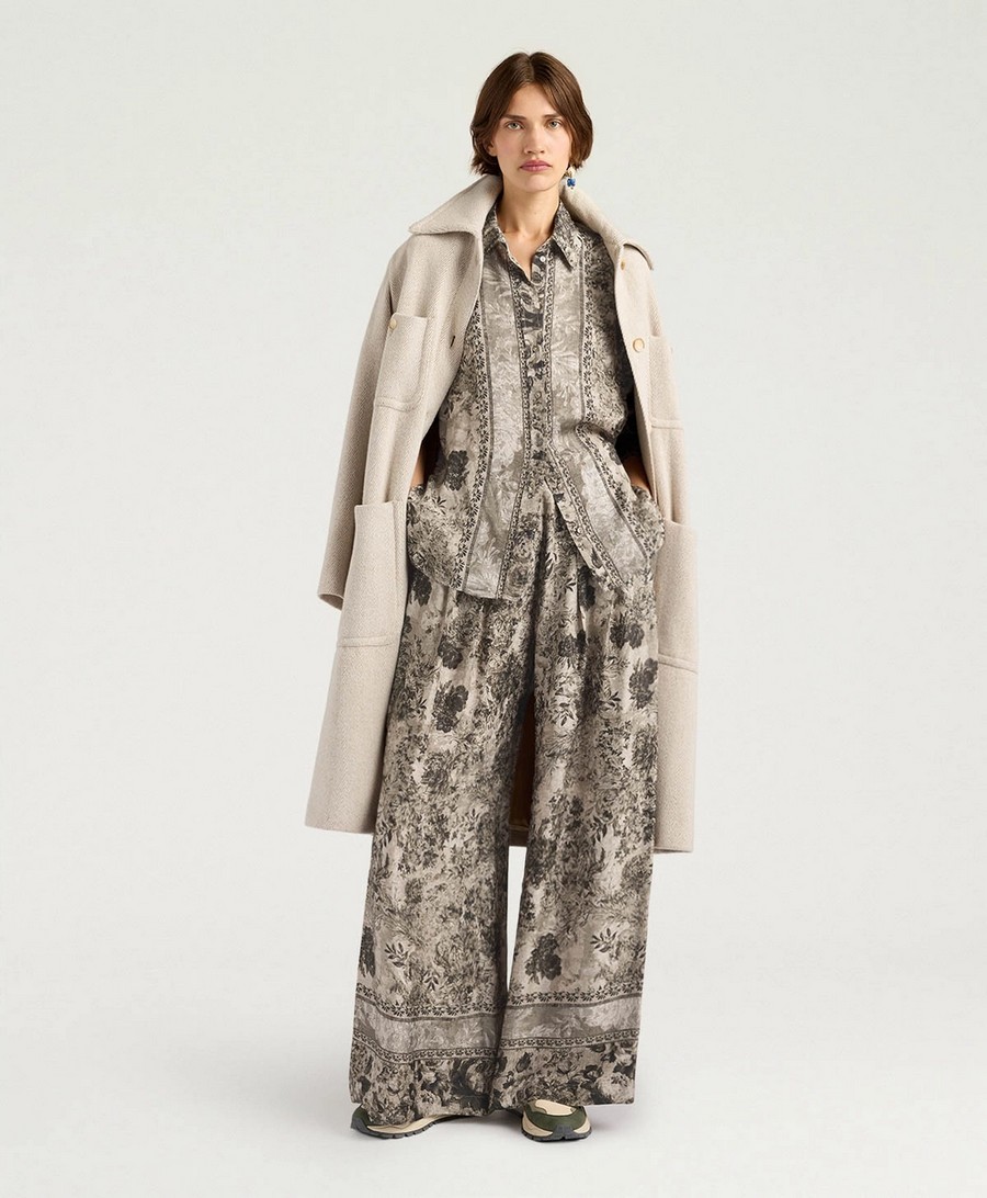 Momoni Γυναικείο Πουκάμισο Regular Fit Βισκόζη Με Print, Ζακάρ Υφή Και Κουμπιά Από Φίλντισι φωτογραφία